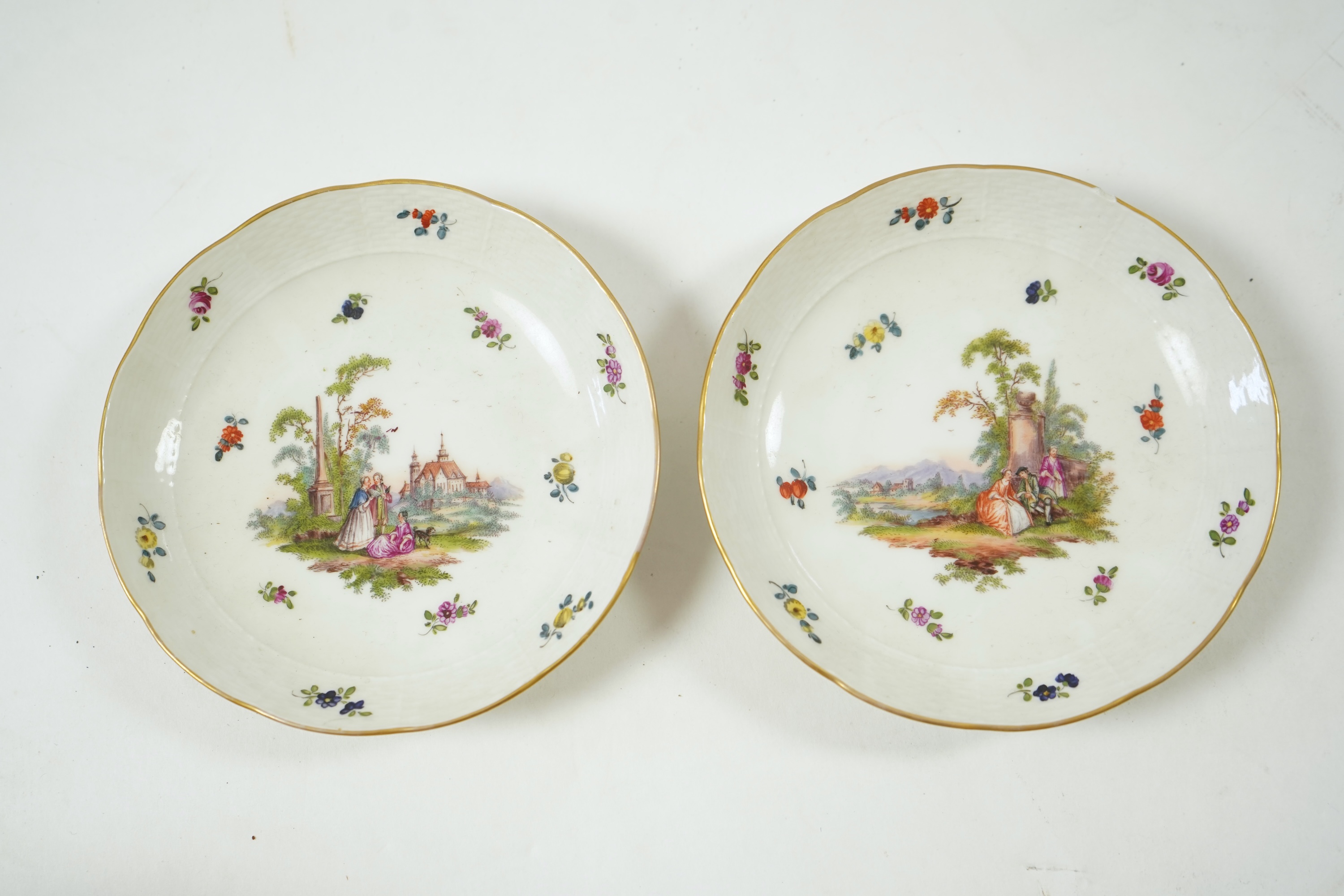 A late 19th century KPM Berlin porcelain tête-à-tête